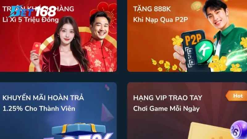 Tổng hợp ưu đãi Bet168 được săn đón nhất hiện nay Tổng hợp ưu đãi Bet168 được săn đón nhất hiện nay